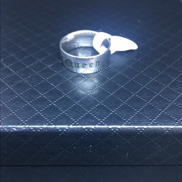 Jewelry Stainless Steel Silvertone Queen Band Ring Poshmark